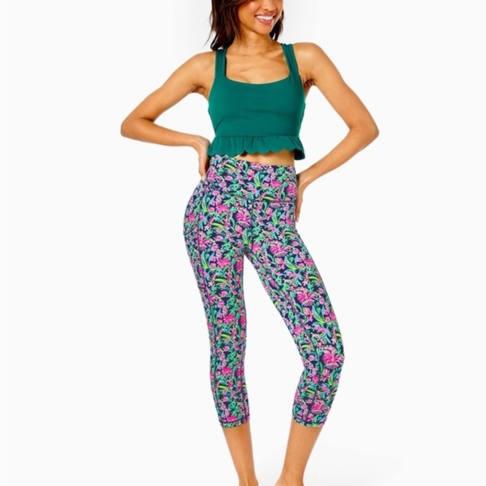 Lilly Pulitzer UPF 50+ Luxletic Weekender High Rise Crop Leggings